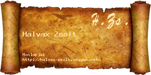 Halvax Zsolt névjegykártya