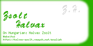 zsolt halvax business card